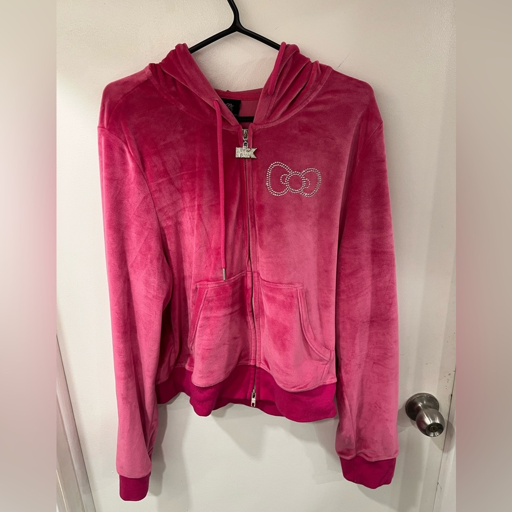 Pink Hello Kitty Hoodie with Bedazzled Embroidery - Picture 1 of 3